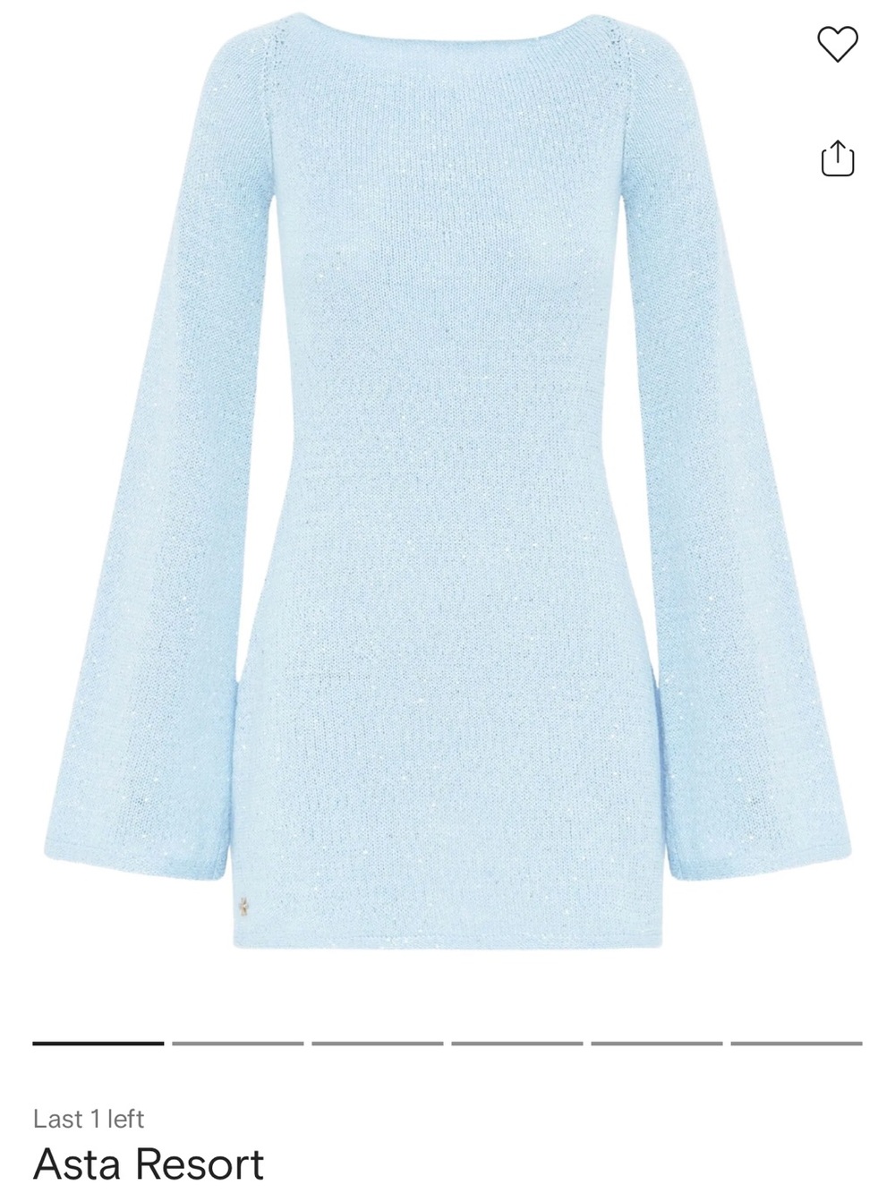 Asta Resort Light Blue Knit Mini Dress